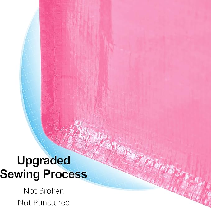 6 Pack Heavy Duty Large Moving Bags W/Backpack Straps - Strong Handles & Zippers, Storage Totes For Space Saving, Fold Flat, Alternative to Moving Box and Storage Bin, Pink