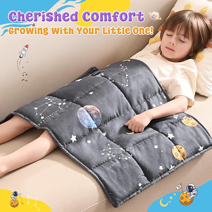 anfie Weighted Lap Pad 2 Pounds, Weighted Blanket (30"*40") Cooling Blanket for Sleeping,Weighted Throw Blanket for Travel Indoor Outdoor (Space Grey)