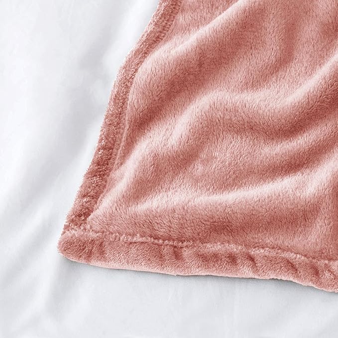 IR Imperial Rooms Fleece Blankets Queen Size 90x90 Inches- 8 Pack - Super Soft Fluffy Throw Blanket for Sofa and Bed - Warm and Cozy Lightweight 400 GSM Microfiber Bed Throws Blankets (Queen, Pink)