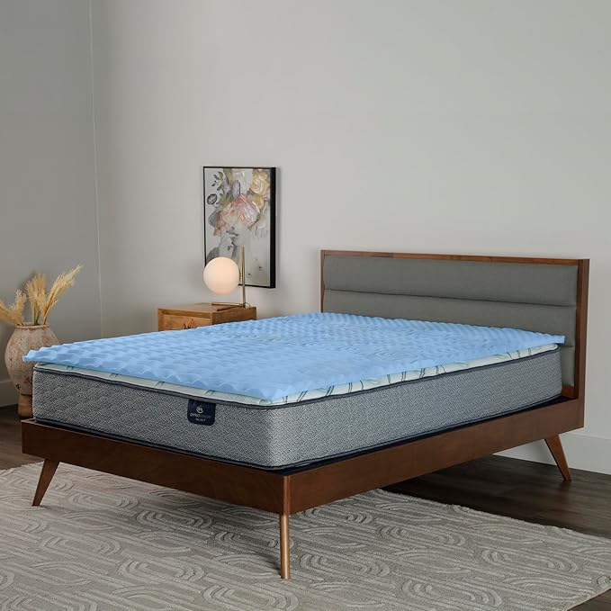 Serta Comfort Zone Cooling Memory Foam Mattress Topper, 1.5 Inch, King
