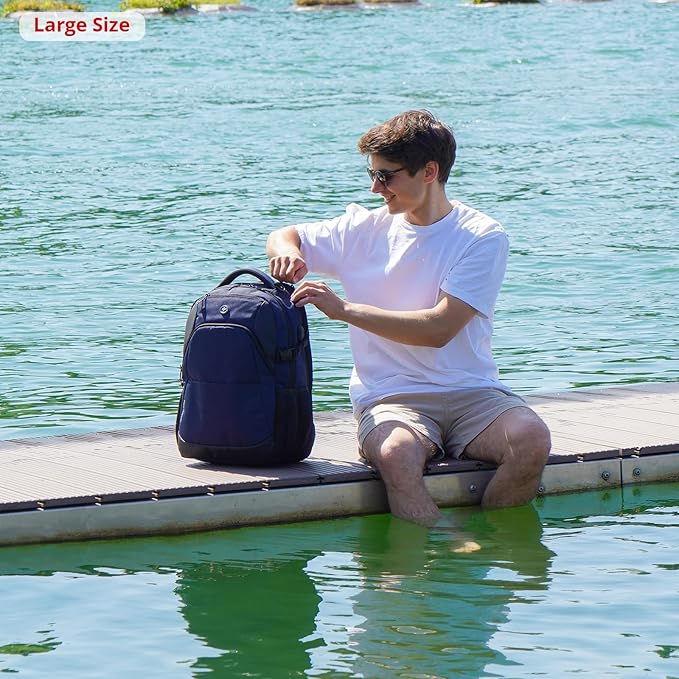 Swissdigital Design Travel Laptop Backpack for Men and Women, 35L Expandable Large Business Backpack with USB Charging Port for Fits 17 Inch Notebook, Blue | SD1671-12