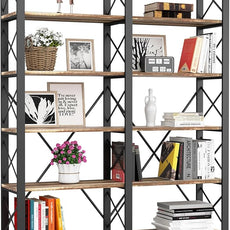 IRONCK Bookshelves Double Wide 6-Tier 76
