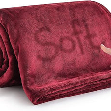 IR Imperial Rooms Fleece Blankets Queen Size 90 x 90 Inches - Super Soft Fluffy Burgundy Throw Blanket for Sofa and Bed - Warm and Cozy Lightweight 400 GSM Microfiber Bed Throws Blankets