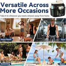 YASONIC Mesh Shower Caddy Portable for Dorm College Room Essentials, 8-Pocket Large Shower Bag with Double Handles, Hanging Shower Basket for Beach, Swimming, Bathroom, Beach, Camp, Gym, Black