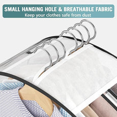 Clear Garment Bag for Hanging Clothes 10” Gusseted, 50” Suit Bags for Open Closet Storage Plastic Clothes Cover for Coat, Dress, Shirts, Fur, Jacket, Wardrobe Protectors, 4 Pack