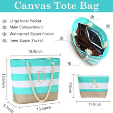 YOOLIFE Beach Bags for Women - Travel Canvas Beach Tote, Pool Waterproof Bag, Travel Essentials, Gifts for Women Birthday