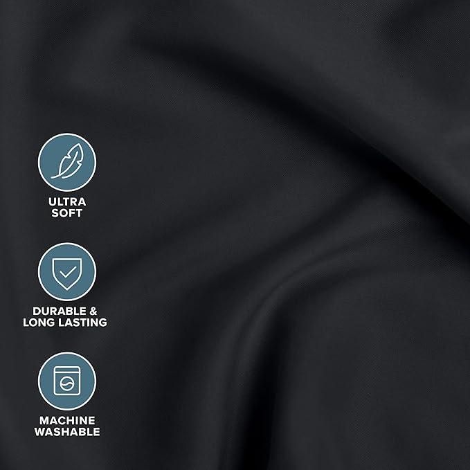 Bare Home Bed-in-A-Bag 5 Piece Comforter & Sheet Set - Twin - Goose Down Alternative - Ultra-Soft 1800 Premium Bed Set (Twin, Black/Black)