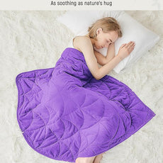 Weighted Lap Blanket 7 lbs for Adults, Luxury Soft Small Weighted Blanket, Compact Portable Weighted Lap Pad for Relaxation, Sleeping, Travel, All-Season Use, Deep Purple, 40