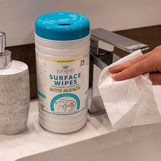 1 Pack Surface Cleaning Wipes with Bleach, All-Purpose Cleaner for Bathroom, Kitchen, Office, 75 Count Canister, 7.5
