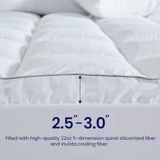 SLEEP ZONE Full Size Cotton Mattress Pad, Machine Washable Mattress Protector Cover, Soft Cotton Top Cooling Mattress Topper Fits 8-21 inch Deep Pocket, Full