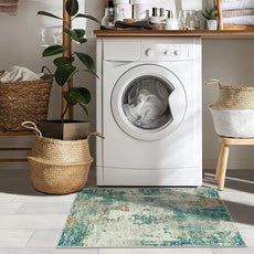 Lahome Modern Abstract Area Rug - 2x3 Small Entryway Rug Washable Rugs for Kitchen Non-Slip Soft Front Indoor Doormat Low Pile, Accent Throw Carpet for Bathroom Laundry Floor Mats,Green/Grey