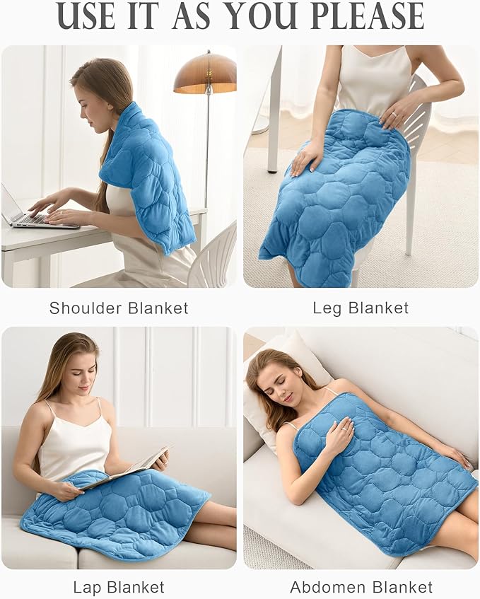 Cottonblue Weighted Lap Blanket 7lbs, Cozy Luxury Crystal Velvet Weighted Blanket for Adults, Small Weighted Blanket for Relaxation, Sleeping, Travel, Dark Blue, 29" x 24"