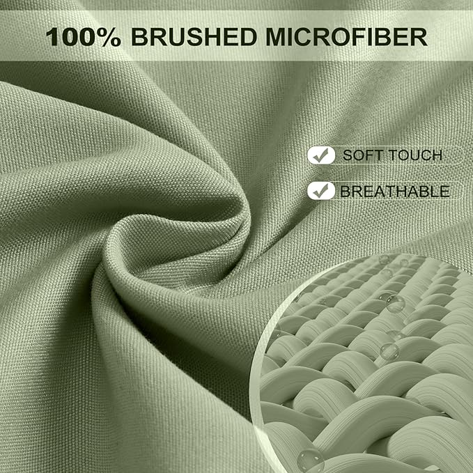 FreshCulture Full Fitted Sheet - Hotel Quality Fitted Sheet - Ultra Soft & Breathable - Brushed Microfiber - Deep Pocket - Cooling Fitted Sheets for Full Size Bed (Sage Green)