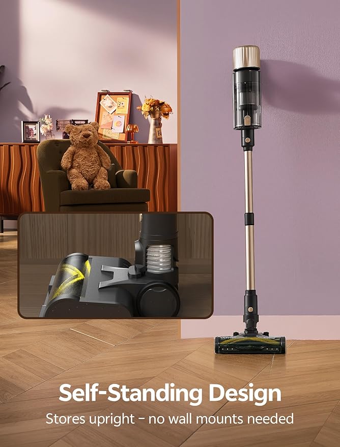 Ultenic Cordless Vacuum Cleaner, 550W 50KPA 65Mins, Stick Vacuum Cordless Rechargeable with Touch Screen, Self-Standing, 180° Lay-Flat, Anti-Tangle Handheld Vacuum Cleaners for Home/Pet Hair/Carpets
