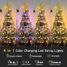 116ft Color Changing String Lights, 200 LED Multicolor & Warm White Globe Lights with Remote, 11 Modes, IP44 Waterproof, Plug in Fairy Lights for Indoor Outdoor Christmas Party Garden Decor