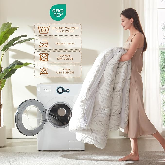 100% Waterproof Queen Size Mattress Topper, Thick Pillow Top Mattress Pad，Up to 21 Inch Deep Pocket,Soft Breathable Mattress Pad for Back Pain, Protector Cover(White)