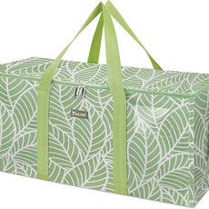 BALEINE Extra Large Storage Tote with Zippers & Carrying Handles, Heavy-Duty Oxford Fabric Moving Bags for Laundry, Space Saving, Storage, Antique Foliage