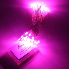 Karlling Battery Operated Pink 40 LED Fairy Light String Wedding Party Xmas Christmas Decorations(Pink,20 Pack)