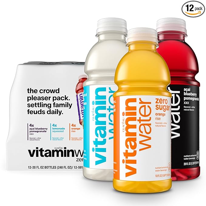 vitaminwater zero variety pack nutrient enhanced water w/ vitamins, 20 fl oz, 12 Pack