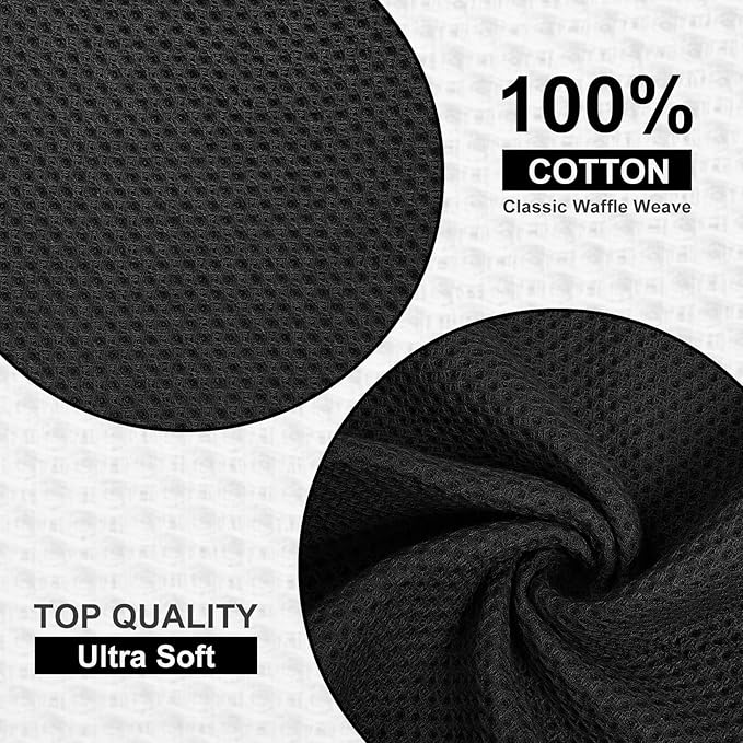 Homaxy 100% Cotton Dish Cloths, 6 Pack - 12 x 12 Inches, Waffle Weave Super Soft and Absorbent Dish Towels Quick Drying Dishcloths, Multicolor