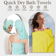 VitalCozy Set of 6 Large Bath Towels for Bathroom 28 x 55 Inches Soft Absorbent Shower Towels Bulk for Daily Use Gym Beach Pool Hotel(Fresh Color)