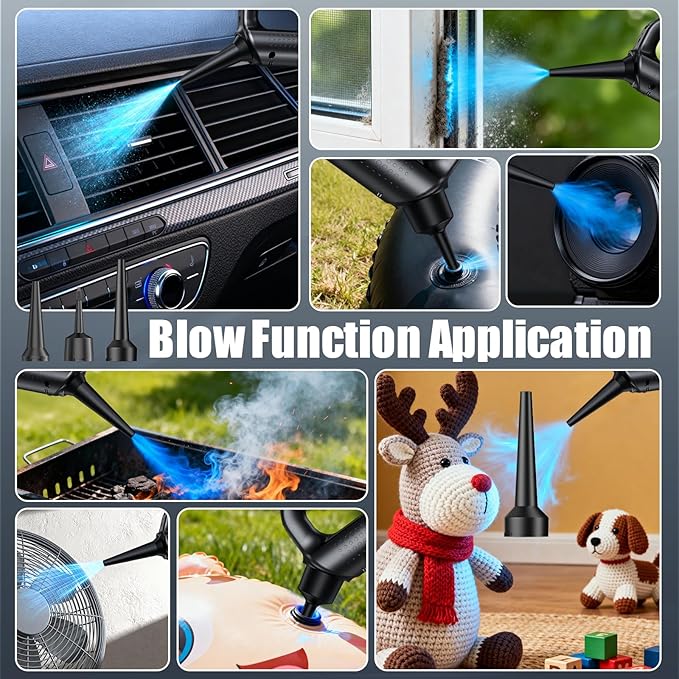 Car Vacuum Portable Cordless-19000 Pa 4 in 1 Handheld Vacuum Cordless Brushless Motor with LED Light and Multi-Nozzles, One-Touch dust Removal for Car, Home, Office, Pet, Black