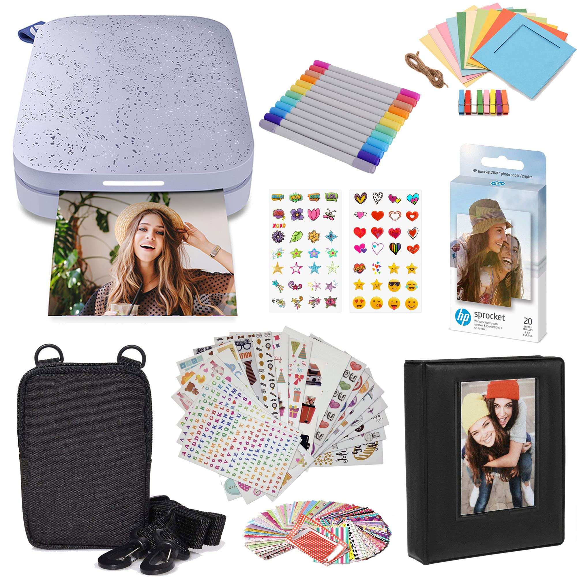 HP Sprocket Portable 2x3 Instant Photo Printer (Lilac) Print Pictures on Zink Sticky-Backed Paper from Your iOS & Android Device.