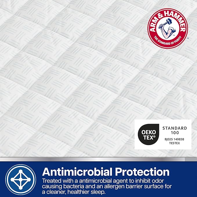 Arm & Hammer Cooling Comfort Mattress Pad, Waterproof, Twin/Twin XL