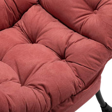 HollyHOME Lazy Chair with Armrest and Side Pocket, Comfy Accent Lounge Chair,Leisure Sofa Armchair for Living Room, Bedroom, Dorm, or Small Spaces, Oversized Reading Sofa Chair, Textured Brick Red