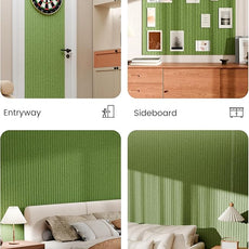 Bumusty Large Cork Board Alternative-47 x35 Felt Bulletin Board Tiles, with 30 Pushpins, 70 Adhesive Tabs, 12-Pack Slat Wall Paneling, Cork Boards for Office Push Pin Board Felt Board-Kelly Green