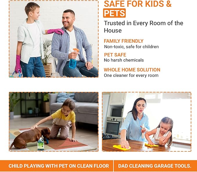 Advanage 20X Household Cleaner Concentrate Refill, 32 oz | Citrus All Purpose Cleaner | Multi Surface Dilute for Floors, Carpets, Glass, Counters, Appliances, and General Home Cleaning, USA Made