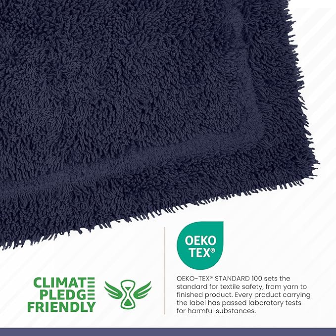 Martex 100% Cotton Ringspun Bath Rug | Super Soft | Super Absorbent | Essential Bathroom Rugs | Non-Slip Bath Mat | Quick Drying Bath Mat | Navy