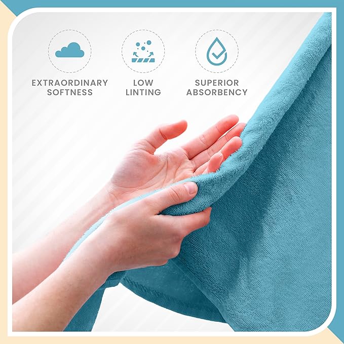 Martex 6-Piece Luxury 100% Cotton Towel Set | Quick Dry | Super Absorbent | Super Soft 100% Ringspun Cotton Towels | 2 Bath Towels | 2 Hand Towels | 2 Wash Cloths | Blue