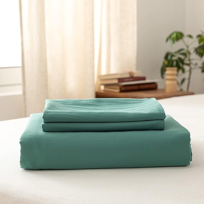 HeimenAogo Egyptian Cotton Duvet Cover Twin/Twin XL Size, Ultra Soft and Breathable Bedding Set with Zipper Closure, High Thread Count Long Staple Cotton Blanket Cover 2Pcs (68"×90") Oil Blue