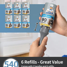 MR.SIGA Lint Rollers for Pet Hair Extra Sticky, 540 Sheets, Lint Remover for Clothing, Furniture, Pet Hair Remover with Easy Tear Sheets