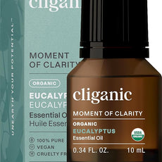 Cliganic USDA Organic Eucalyptus Essential Oil, 100% Pure | Natural Aromatherapy Oil for Diffuser Steam Distilled | Non-GMO Verified (Packaging May Vary)