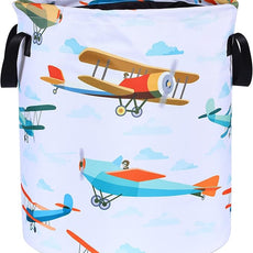 Funny Plane Laundry Basket Foldable Oxford Cloth Tote Bag Laundry Hamper Clothes Storage Bucket Organizer For Bathroom/Laundry Storage/Bedroom Storage Basket 17.7x13.7 Inch