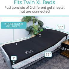 Vive Cooling Gel Mattress Topper - Honeycomb Gel Bed Pad for Hot Sleepers (Twin XL) - Ultimate Comfort and Support Mattress Topper for Twin Size Beds - Cooling, Pressure Relief
