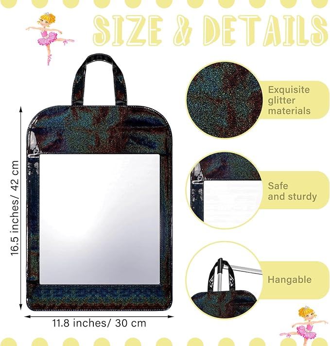 Travel Hanging Mirror Portable 16.5 x 11.8 Inch Shatterproof Back Door Hanging Makeup Mirror Wall Mounted for Camping, Dorm, Hiking, Backpacking, Dancers Event