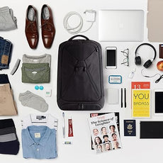 Knack Series 1 Laptop Backpack Travel Set Fits up to 15 Inch - Includes Expandable Packing Insert, and Knack's Insulated Bottle, TSA Approved, Expandable Travel Backpacks (Black, Medium)