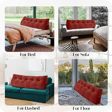 Large Bolster Triangular Headboard Wedge Backrest Positioning Support Bed Rest Reading Pillows Headboard Wedge Pillows for Day Bed with Removable Cover