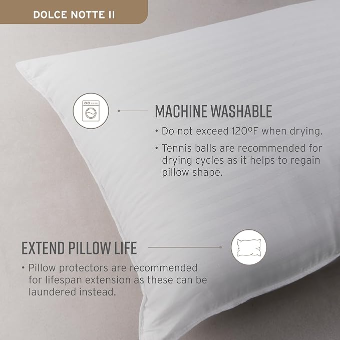 Sobel Westex: Dolce Notte II Stomach, Side and Back Sleeper Bed Pillow for Sleeping | Hotel and Resort Quality | Hypoallergenic, Down Like Fill, Soft Loft (King Size)