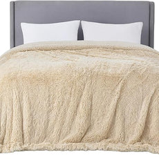 Bedsure GentleSoft Fluffy Beige King Size Blanket for Bed, Thick Soft Sherpa Faux Fur Fleece Bedding Fuzzy Plush Winter Warm Heavy Big Large King Blanket, Cozy Beige Gifts for Men Women, 108x90