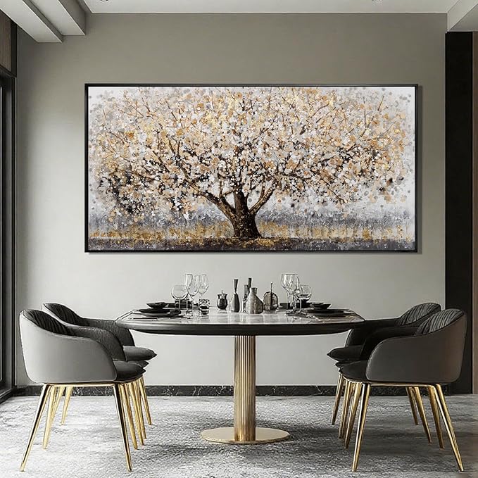 Brown and White Framed Wall Art Floral Wall Prints Botanical Wall Decor Nature Wall Posters 24"x48" Pictures for Bedroom Kitchen Artwork