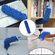 10 PCS Microfiber Cobweb Duster with Extension Pole (100 Inch Telescoping), Washable Dusters for Cleaning, Multifunctional Bendable Feather Duster for Ceiling Fan, Blind, High Ceiling