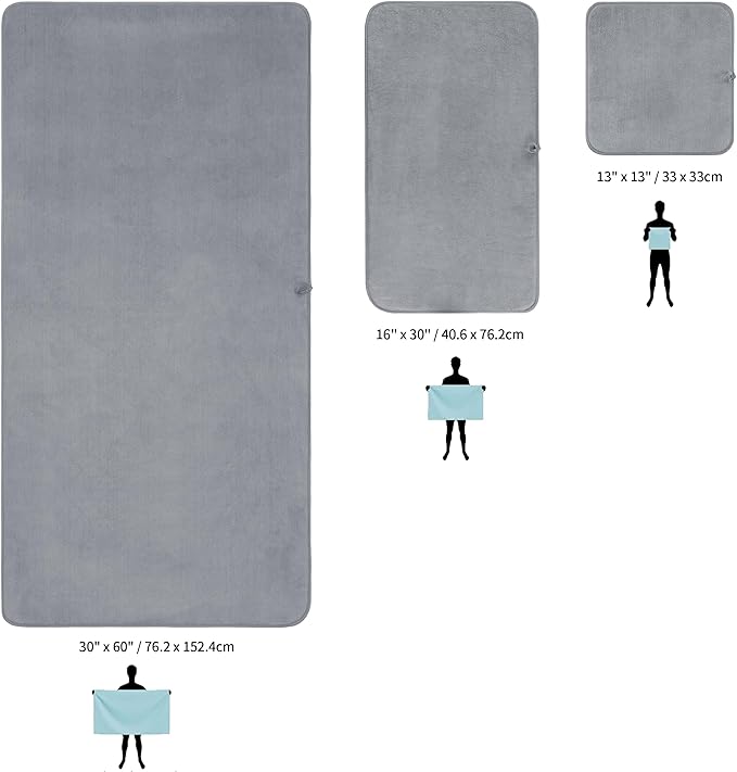 New Microfiber Bath Towel Set, 3 Piece, Oversize, Quick Dry, Lint Free, Includes Body, Hand and Face Towels