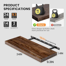 Fun Memories Floating Shelves for Wall, 24