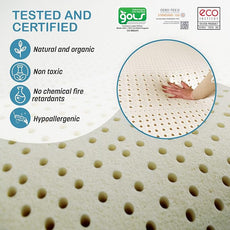7 Zone Green Natural Organic Latex Mattress Topper Full Size - 3 inch - Medium Firmness - GOLS Certified Latex Foam Bed Pad for Side Sleepers Zonal Support Durable and Breathable