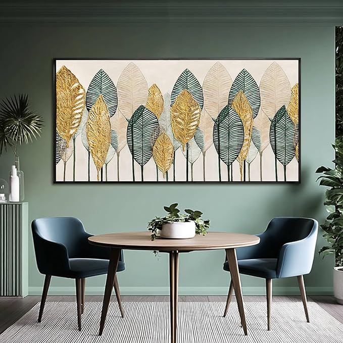 CHUDANHAO Vintage Wall Decor Gold Foil Wall Art Abstract Home Decorations Textured Artwork for Walls 24"x48" Pictures for Bedroom Office Art