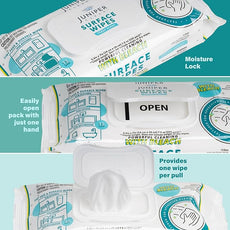 1 Pack Surface Wipes with Bleach, All-Purpose Cleaner for Bathroom, Kitchen, Office, 72 Count Soft Flow, Fresh Scent, Lint Free & Durable